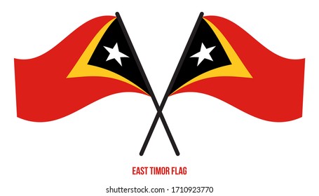 Ost-Timor-Illustration zum Wachsen der Vektorillustration auf weißem Hintergrund. Nationale Flagge Osttimors.
