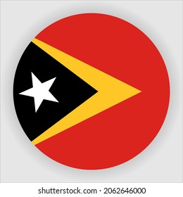 Icono de bandera de Timor Oriental con borde plano