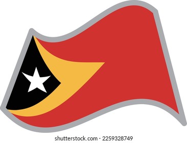 East Timor fluttering national flag illustration vector material