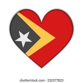 East Timor heart flag vector illustration