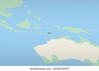 Osttimor auf einer detaillierten Karte hervorgehoben, geografische Lage von Osttimor. Vektorgrafik.