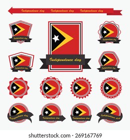 east timor independence day flags infographic design