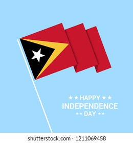East Timor Independence day typographic design with flag vector
