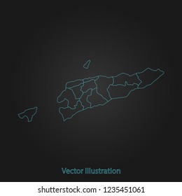 East Timor map - Abstract mash line and point scales on dark background with East Timor. flat design style, clean and modern. Vector Illustration eps10
