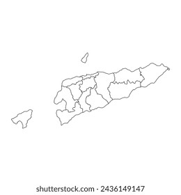 East Timor map with administrative divisions. Vector illustration.