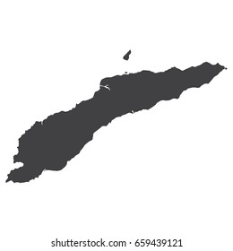 East Timor map in black on a white background. Vector illustration