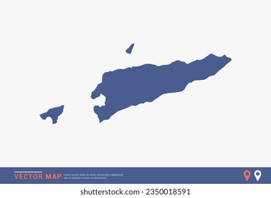 Mapa de Timor Oriental - estilo abstracto azul aislado en fondo blanco para infografía, vector de diseño.