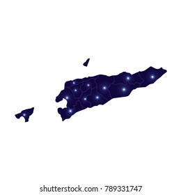 East Timor map - blue geometric rumpled triangular low poly style gradient graphic background, eastTimor map - blue pastel graphic background . Vector illustration .eps 10.
