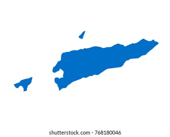 East Timor map Blue vector isolated on white background