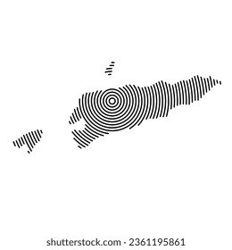 East Timor map country from futuristic concentric black circles