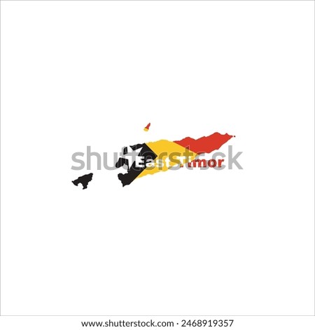 East Timor map and flag colors design on white background