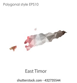 East Timor map in geometric polygonal style.Abstract gems triangle,modern design background.