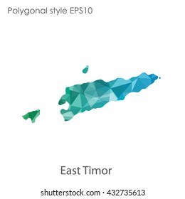 East Timor map in geometric polygonal style.Abstract gems triangle,modern design background.
