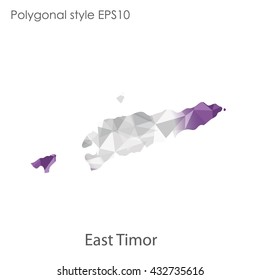 East Timor map in geometric polygonal style.Abstract gems triangle,modern design background.
