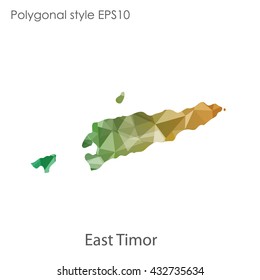 East Timor map in geometric polygonal style.Abstract gems triangle,modern design background.