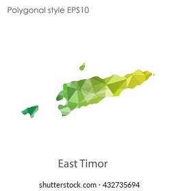 East Timor map in geometric polygonal style.Abstract gems triangle,modern design background.
