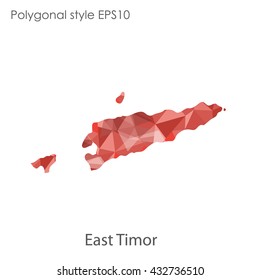 East Timor map in geometric polygonal style.Abstract gems triangle,modern design background.
