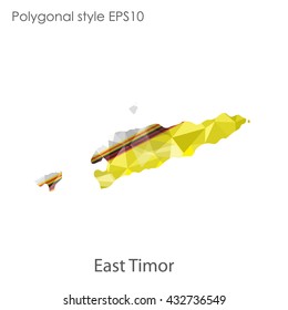 East Timor map in geometric polygonal style.Abstract gems triangle,modern design background.