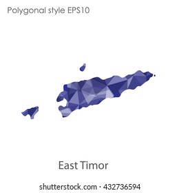 East Timor map in geometric polygonal style.Abstract gems triangle,modern design background.