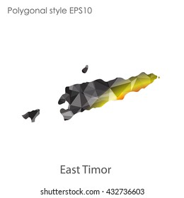 East Timor map in geometric polygonal style.Abstract gems triangle,modern design background.