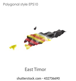 East Timor map in geometric polygonal style.Abstract gems triangle,modern design background.