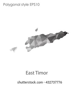 East Timor map in geometric polygonal style.Abstract gems triangle,modern design background.
