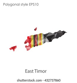 East Timor map in geometric polygonal style.Abstract gems triangle,modern design background.