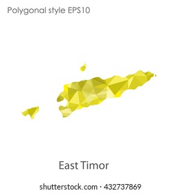 East Timor map in geometric polygonal style.Abstract gems triangle,modern design background.