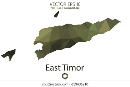East Timor map in geometric polygonal military style.Abstract tessellation,modern design background. Vector illustration eps 10.