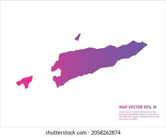 East Timor map gradient color . on white background. 