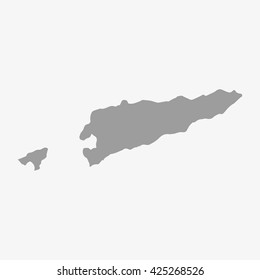 East Timor map in gray on a white background