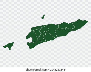 East Timor map Green Color on White Backgound Png