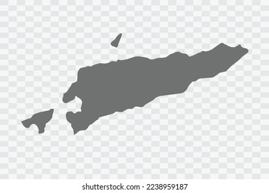 East Timor Map grey Color on White no demarcation line Background  Png