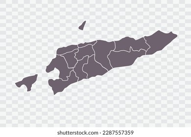 East Timor Map Grey Color on White Background quality files Png