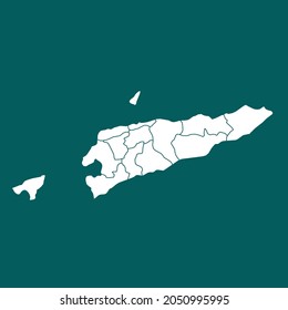 East Timor map High Detailed. white color. on green background. Abstract design vector illustration eps 10