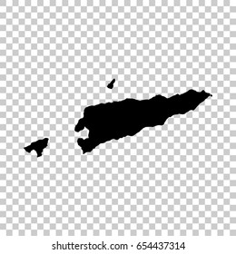 East Timor map isolated on transparent background. Black map for your design. Vector illustration, easy to edit.