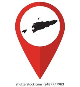 East Timor map. Map of Timor Leste on map pin icon red color isolated