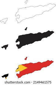 East Timor Map on white background. black outline Timor Leste map. flat style.