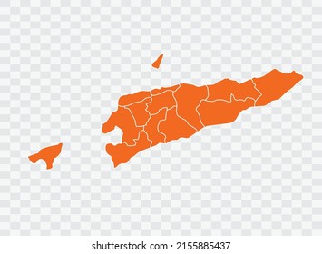 East Timor map orange Color on White Backgound  illustration eps 10