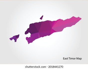 East Timor Map pink Color on white background polygonal