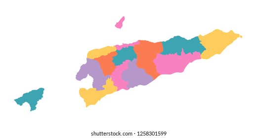 East Timor Map Regions Vector Flat Stock Vector (Royalty Free ...