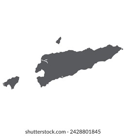 East Timor map. Map of Timor-Leste in grey color