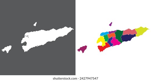 East Timor map. Map of Timor-Leste in set