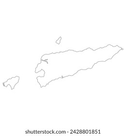 East Timor map. Map of Timor-Leste in white color