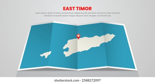 east timor map travel with capital pin tag location design Illustration