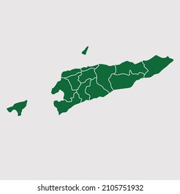 East Timor map vector, Abstract design vector illustration Eps 10. Green color palette color. High Detailed on white background.