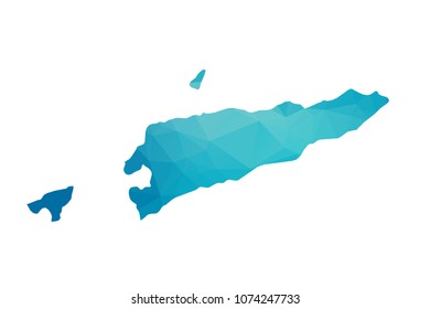 East Timor map vector illustration in polygonal style,Low poly design on white background