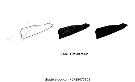 Ilustração vetorial do mapa de timor leste