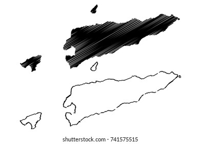 East Timor map vector illustration, scribble sketch East Timor
