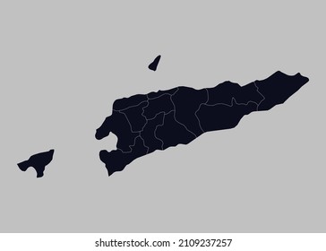 East Timor map vector, Isolated on gray background
